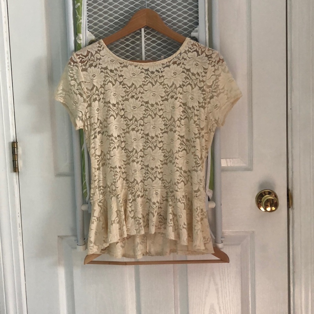 Lacey Cream Colored Top